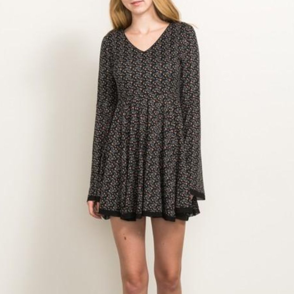 Hem & Thread Print Knit Dress